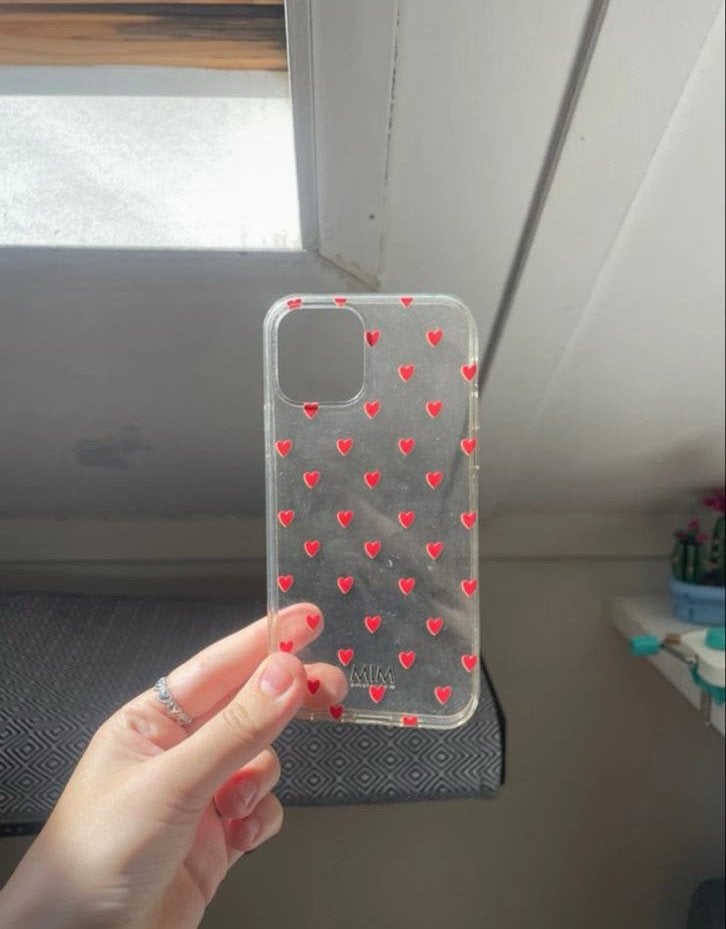 MIM Amsterdam Telefoonhoesje met Hartjes, Overige merken, Hoesje of Tasje, Zo goed als nieuw, Schokbestendig