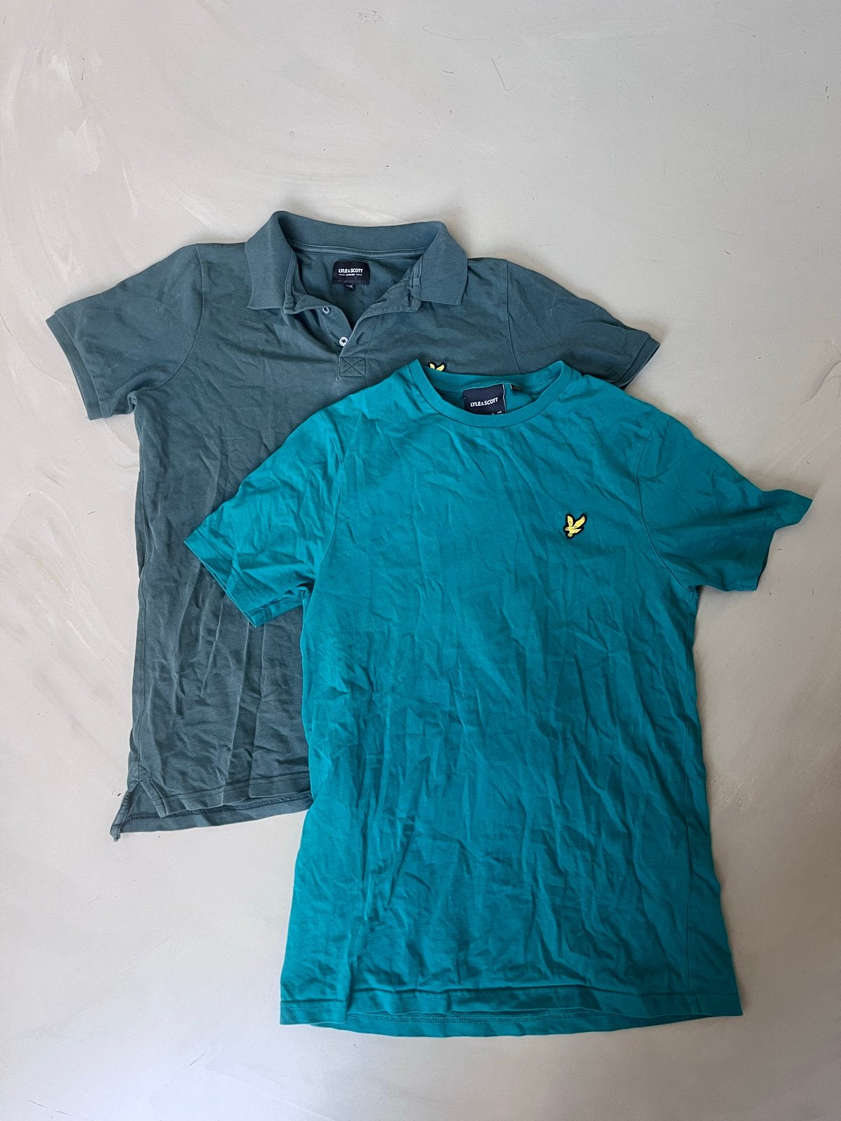 2 Lyle & Scott shirts, groen, maat XS (14/15 jaar), Ophalen of Verzenden, Gebruikt, Maat 164