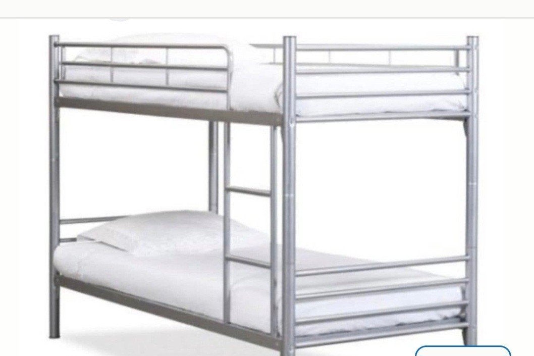 Ikea stapelbed metaal (zonder matrassen), Huis en Inrichting, Slaapkamer | Stapelbedden en Hoogslapers, Ophalen, Gebruikt, 90 cm