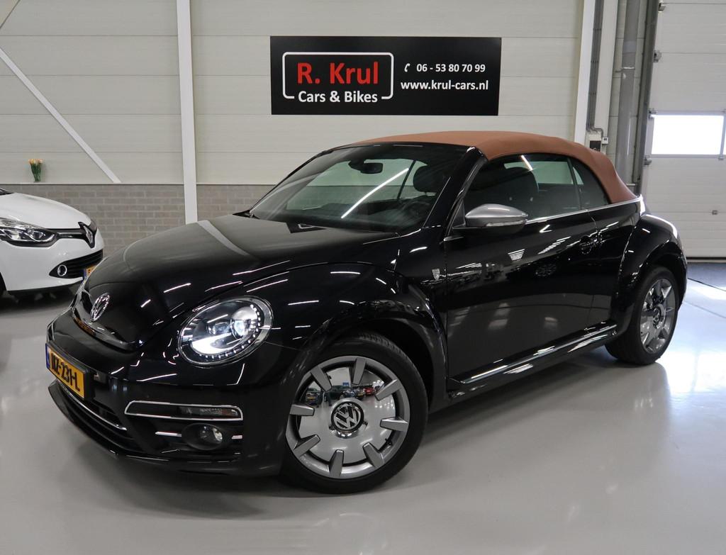 Volkswagen Beetle Cabriolet 1.4 TSI Karmann Automaat Leer/Al, Stof, Gebruikt, 4 stoelen, Zwart