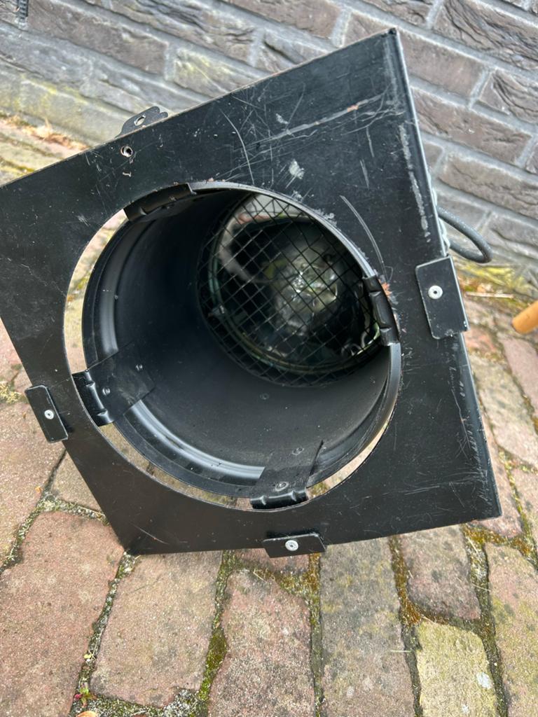 Vintage theaterlamp / spot - Zwart metaal, Ophalen of Verzenden