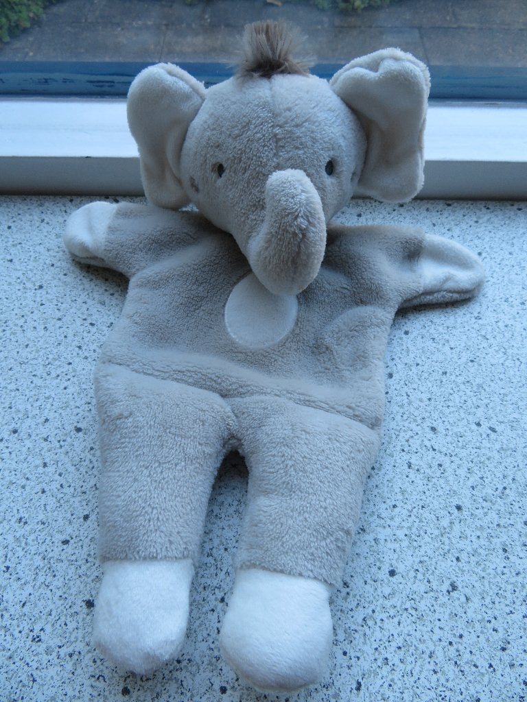 Handpop poppenkastpop olifant merk FEHN, Grijs, Ophalen of Verzenden, Zo goed als nieuw, Wasbaar