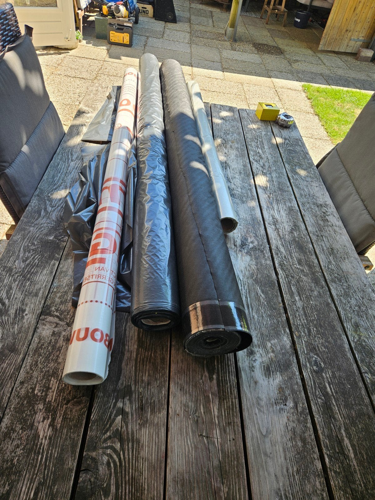 Diverse rollen bouwfolie en zeil dampdoorlatend verkocht., Ophalen of Verzenden, Zo goed als nieuw, 15 m² of meer, Folie
