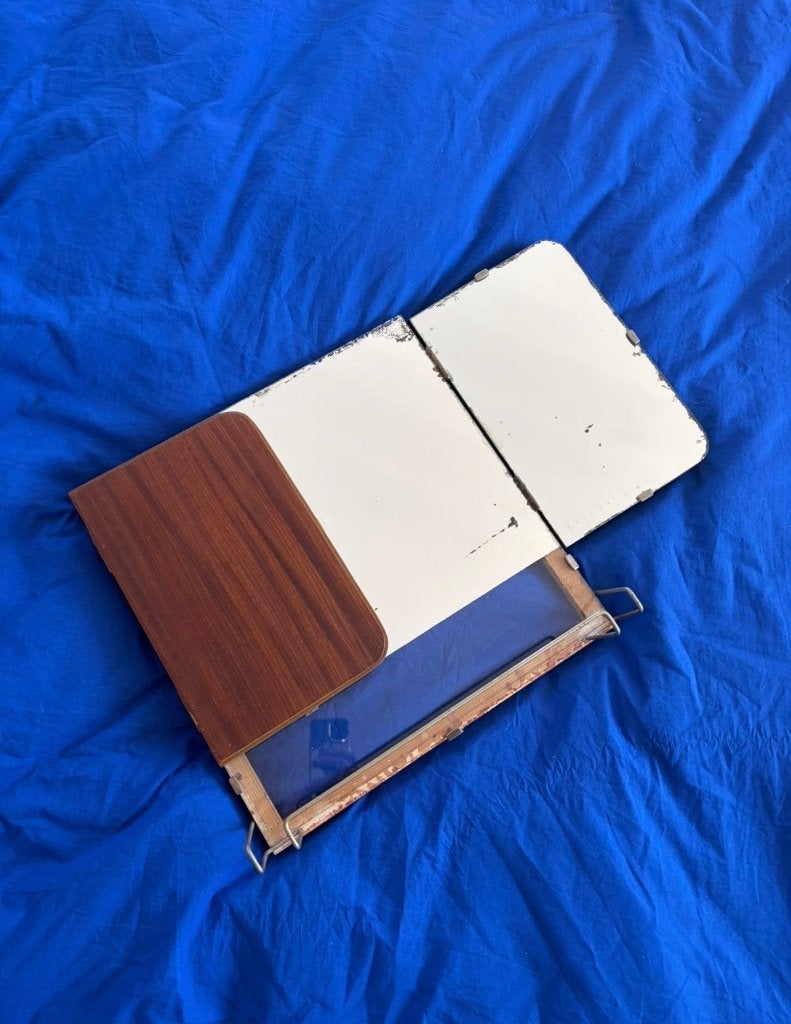Drieluik spiegel vintage, Huis en Inrichting, Woonaccessoires | Spiegels, Ophalen, Minder dan 50 cm, Gebruikt, Minder dan 100 cm