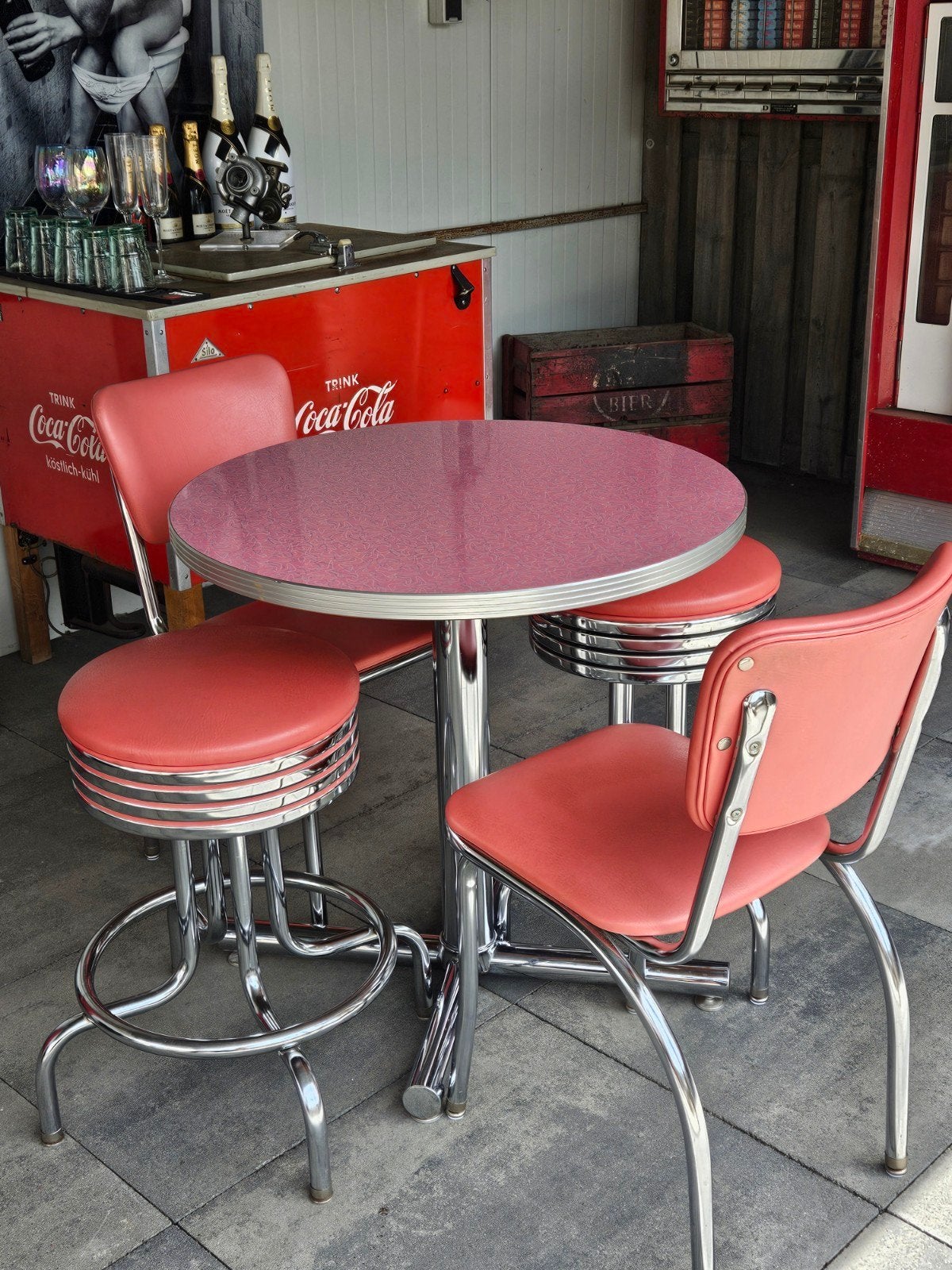 Vintage Amerikaanse Diner Set: ORIGINEEL uit ST. LOUIS, Ophalen, Gebruikt, Overige kleuren, Vier