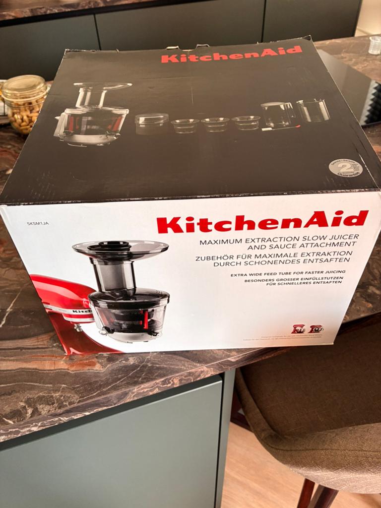 Kitchenaid slowjuicer z. g. a. n., 4 liter of meer, 3 snelheden of meer, Ophalen of Verzenden, Zo goed als nieuw
