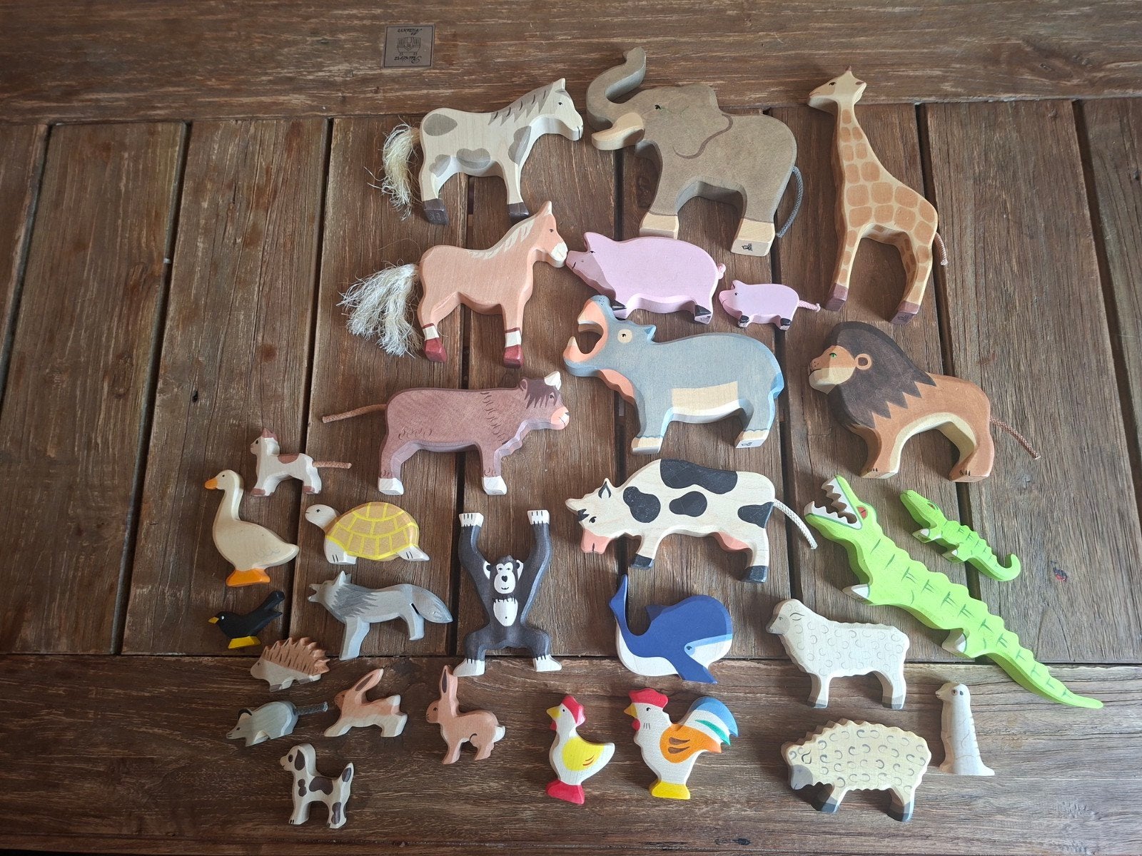 Enkel in 1 koop:  Grote verzameling Holztiger dieren, Ophalen, Zo goed als nieuw