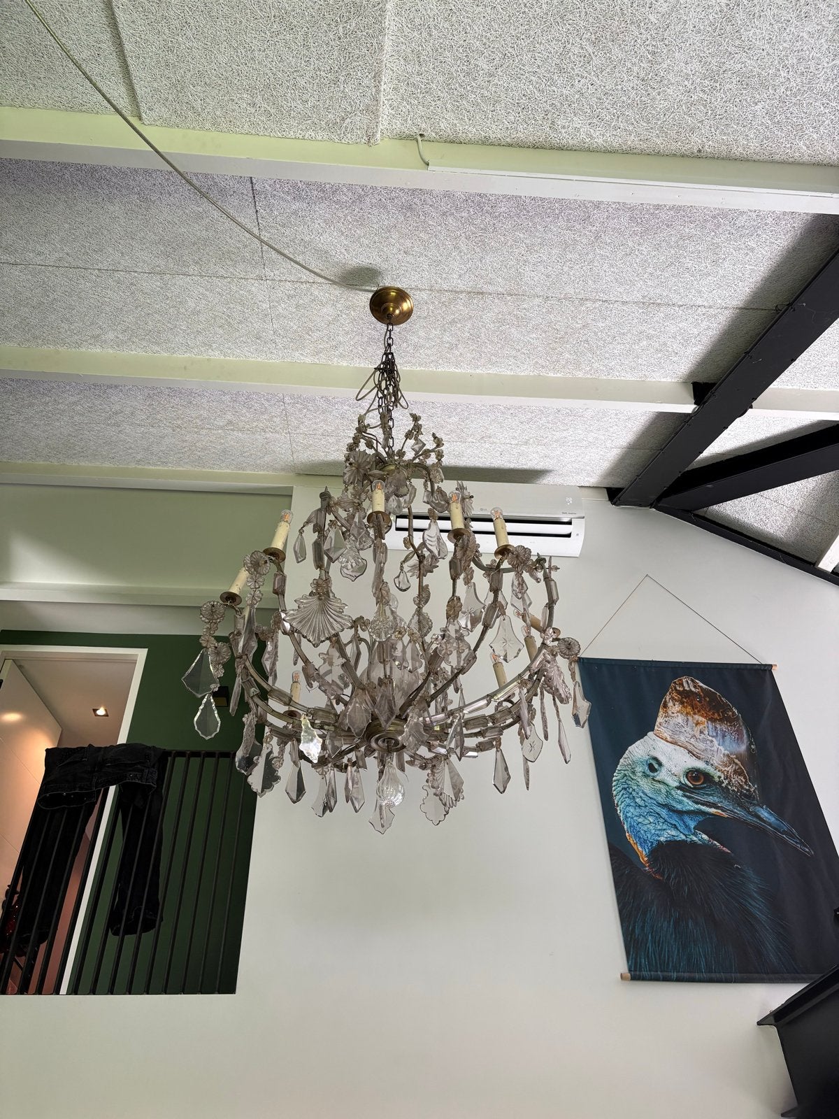 Antieke kroonluchter, Ophalen, Gebruikt, Glas, E14 (klein)