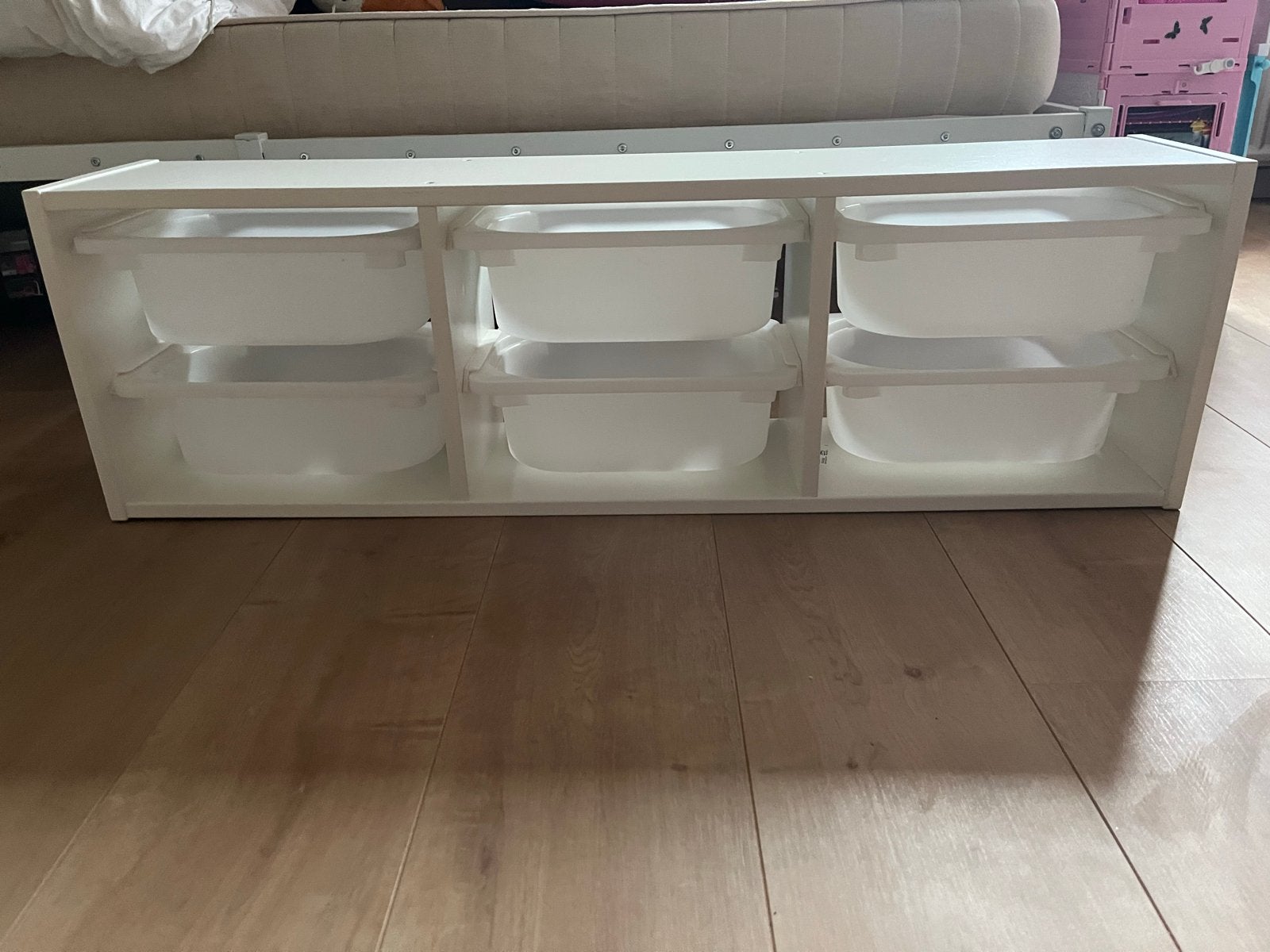 IKEA TROFAST Wandopberger met bakken - Wit, Ophalen, Zo goed als nieuw, Minder dan 150 cm, Minder dan 100 cm