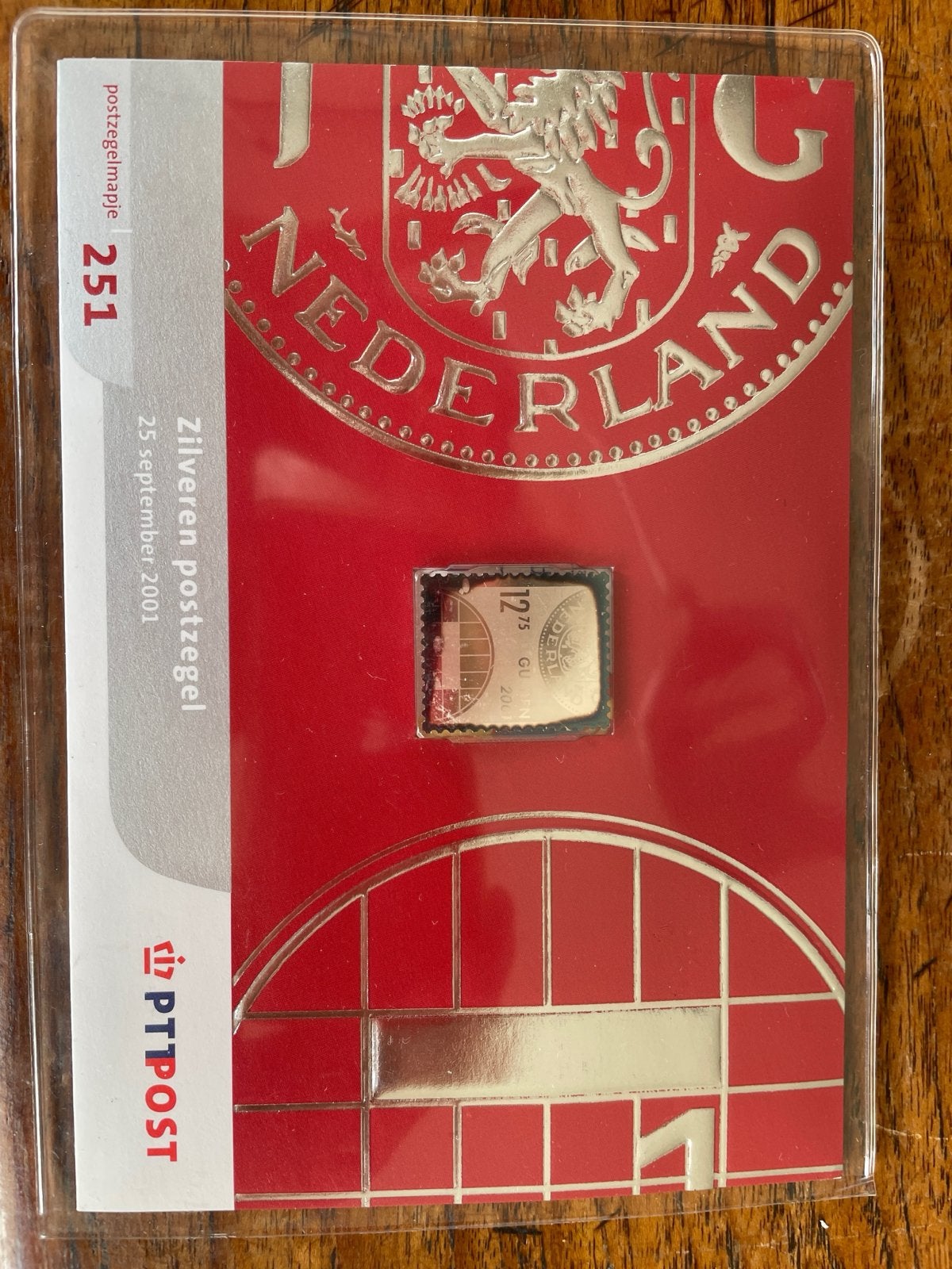 Zilveren postzegel Nederland PTT Post 2001, Ophalen of Verzenden, Na 1940, Postfris