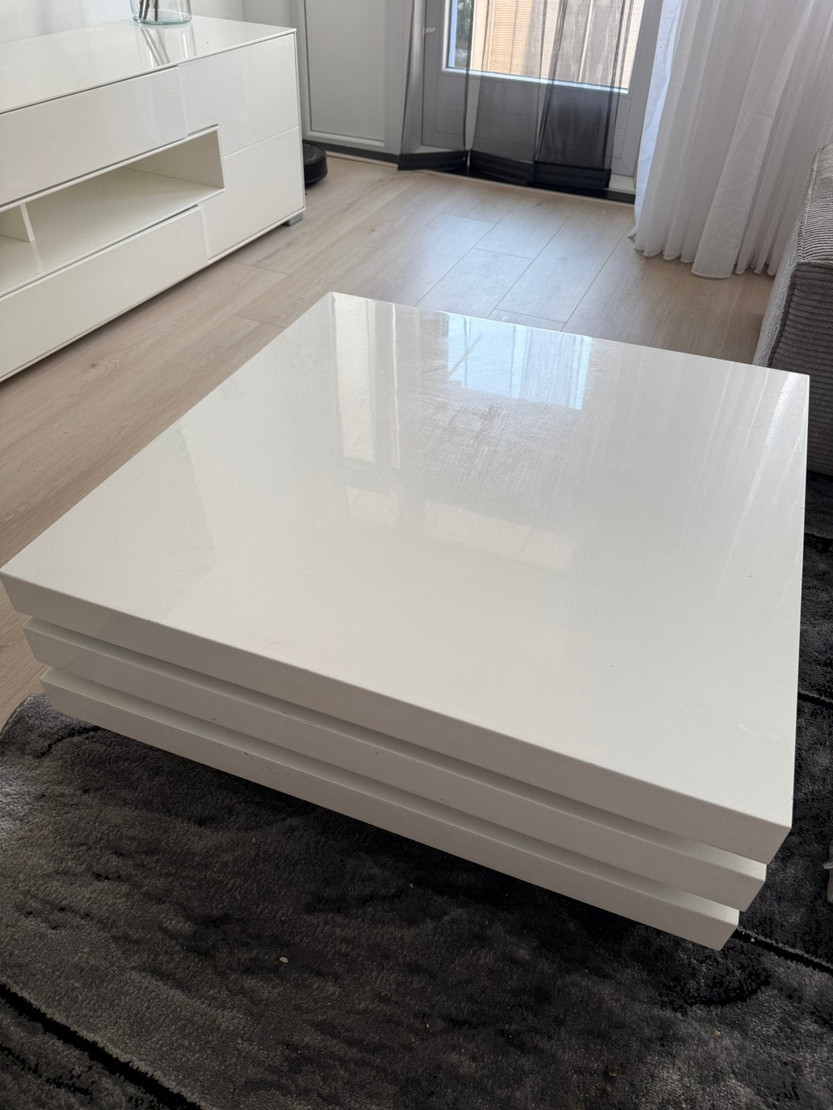 Salontafel wit, Ophalen, 100 tot 150 cm, 50 tot 100 cm, Zo goed als nieuw