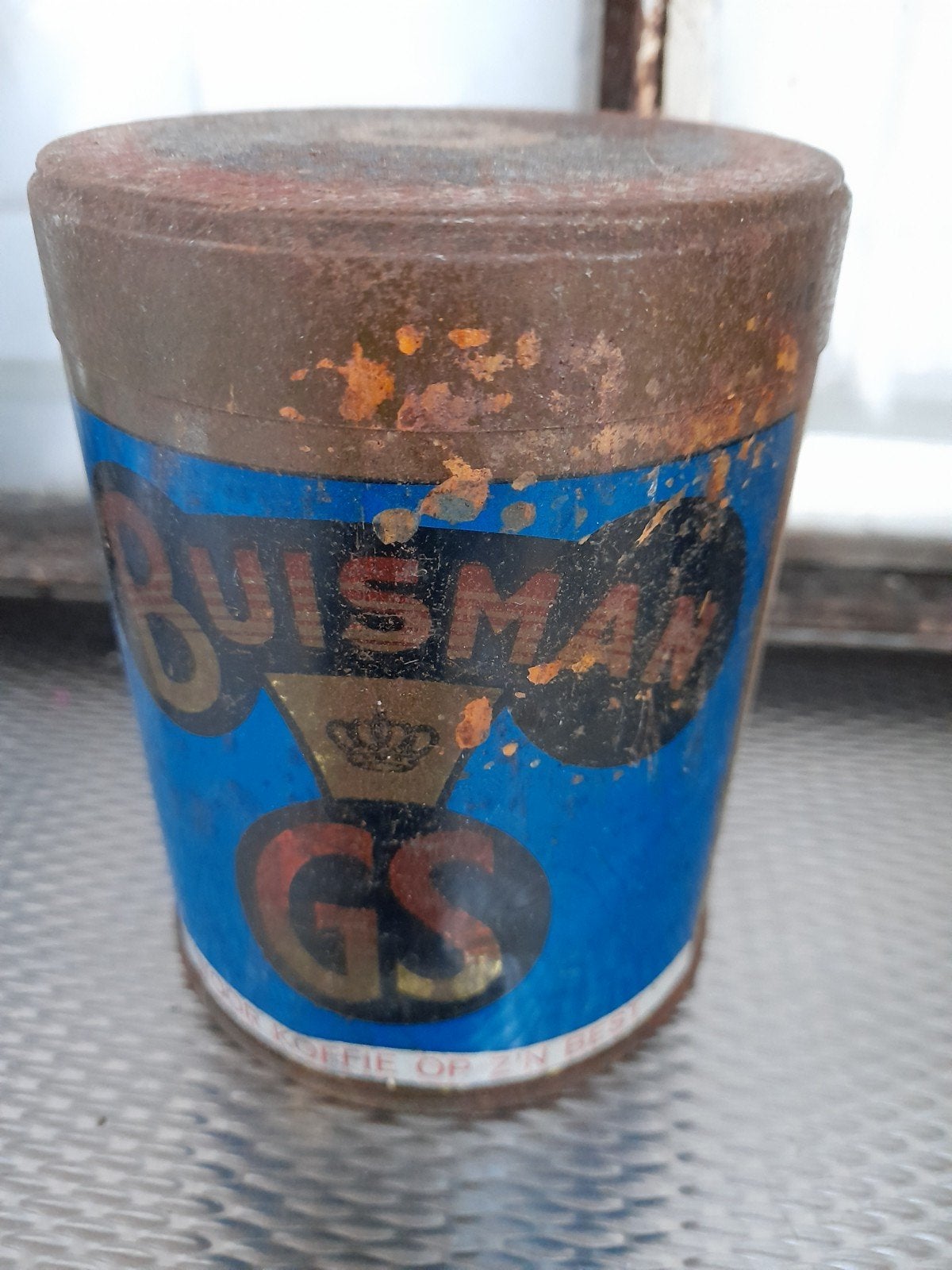 Grote oude Buisman blikje koffiestroop, Ophalen of Verzenden
