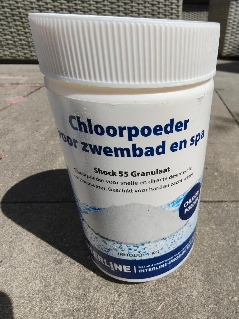 1 kg Interline chloor poeder shock 55 Granulaat, Ophalen of Verzenden, Nieuw, Reinigingsmiddel