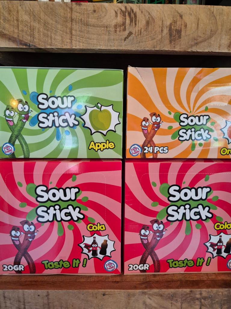 Sour sticks 3 smaken. Cola, appel en orange, Ophalen of Verzenden, Nieuw, Overige