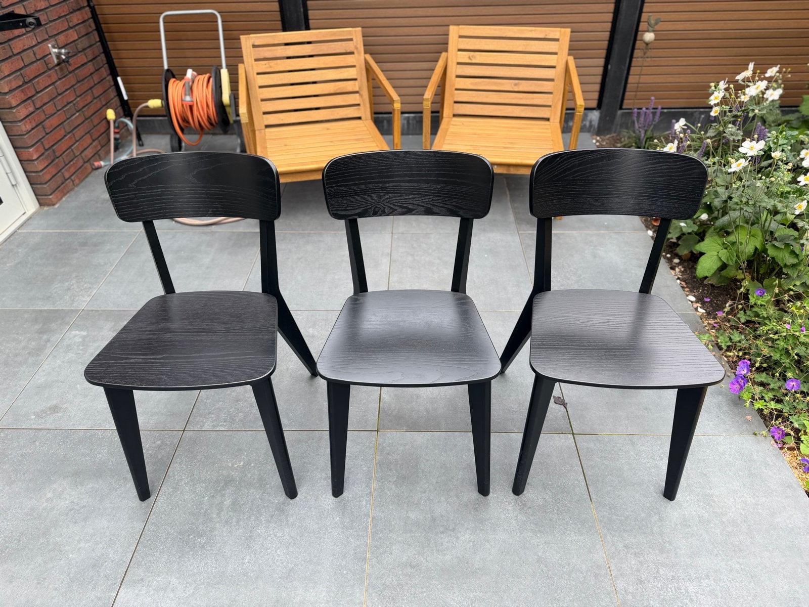 3x IKEA Lisabo stoelen - Zwart, Ophalen, Gebruikt, Drie, Zwart