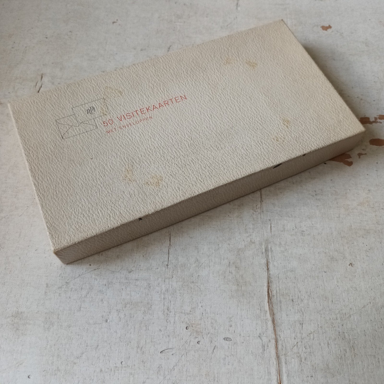 Vintage doosje met enveloppe, Ophalen of Verzenden
