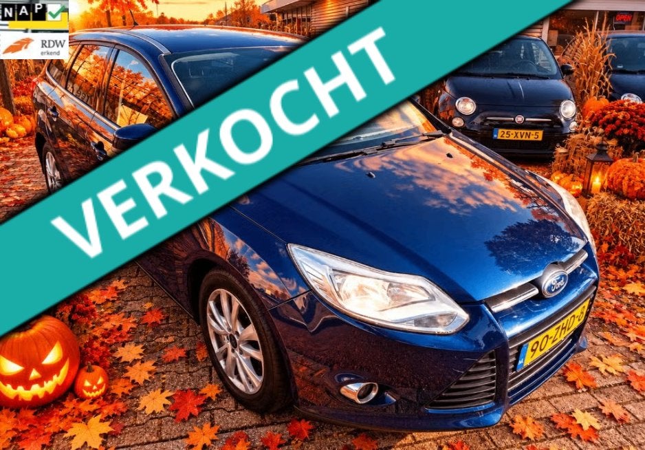 Ford Focus 1.6 Tdci 77KW Wagon BJ2012 KEURIGE AUTO! APK, Euro 5, Stof, Zwart, 4 cilinders