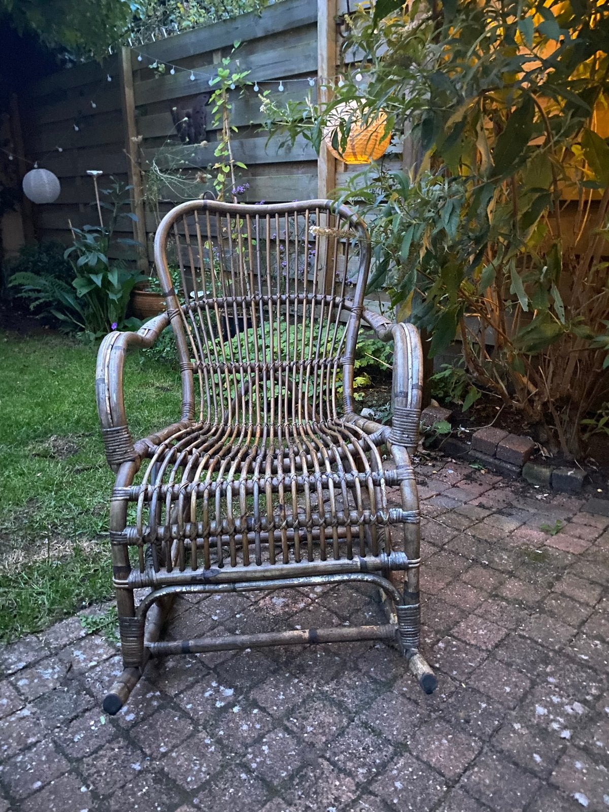 Super leuke rotan schommelstoel, Huis en Inrichting, Ophalen, Gebruikt, Overige kleuren, Riet of Rotan