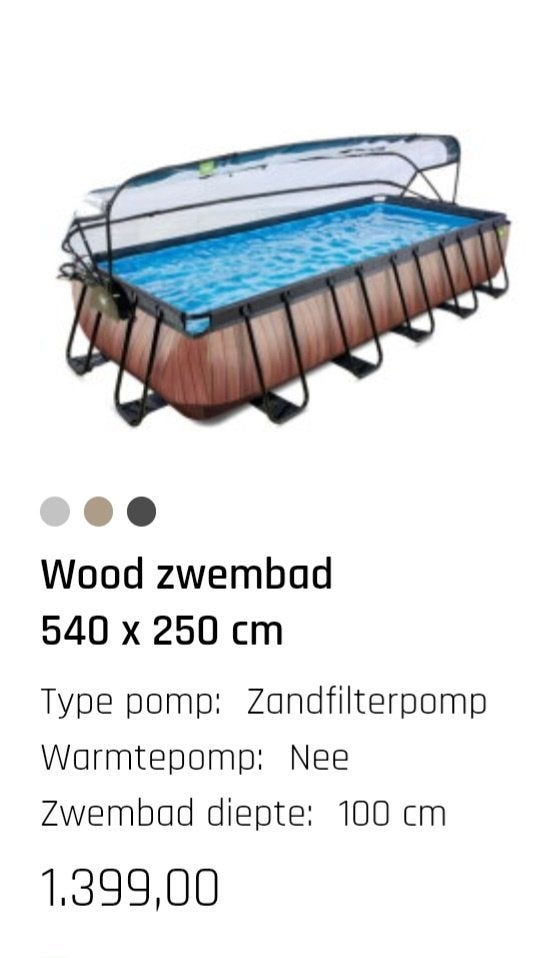 Zwembad 5.40 x 2.50m, Tuin en Terras, Gebruikt, Minder dan 200 cm, Rechthoekig, Ophalen
