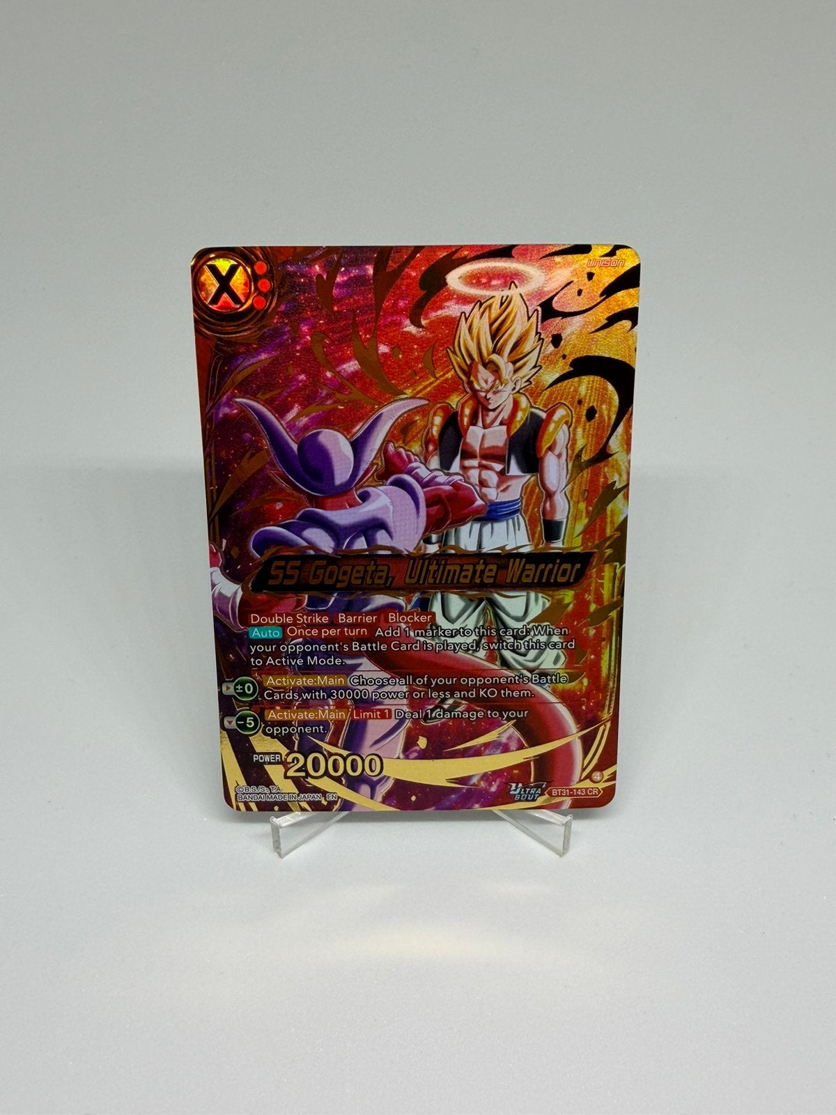 Dragonball BT31, SS Gogeta, Ultimate Warrior CR kaart, Hobby en Vrije tijd, Verzamelkaartspellen | Overige, Ophalen of Verzenden