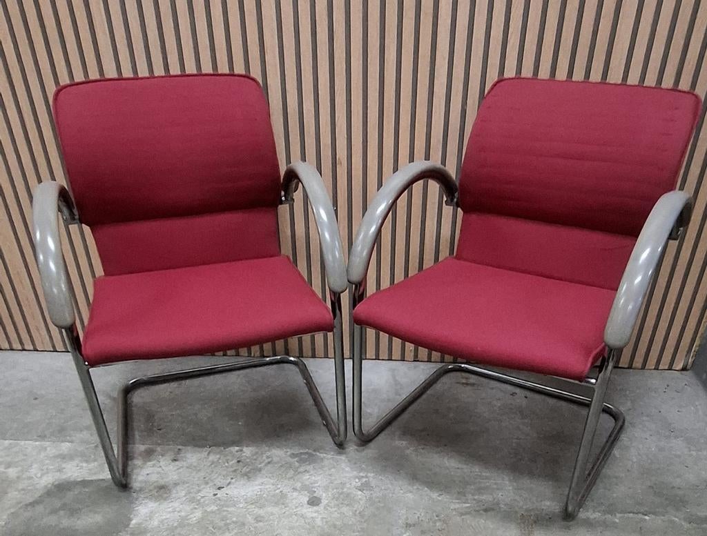 10 x design vergaderstoelen rood fauteuil kantoor rood, Huis en Inrichting, Stoelen, Ophalen of Verzenden, Zo goed als nieuw, Rood