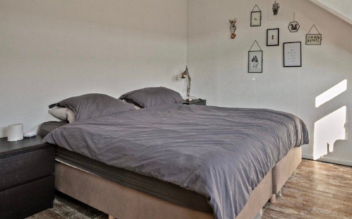 Beige boxspring 160x200, Huis en Inrichting, Slaapkamer | Boxsprings, Ophalen, Gebruikt, Beige, Tweepersoons