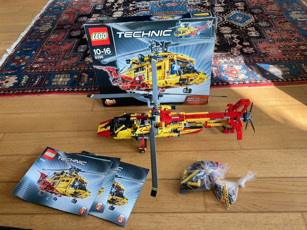 Lego Technic 9396 Helikopter (2 modellen) met doos & boekjes, Ophalen of Verzenden, Gebruikt, Lego