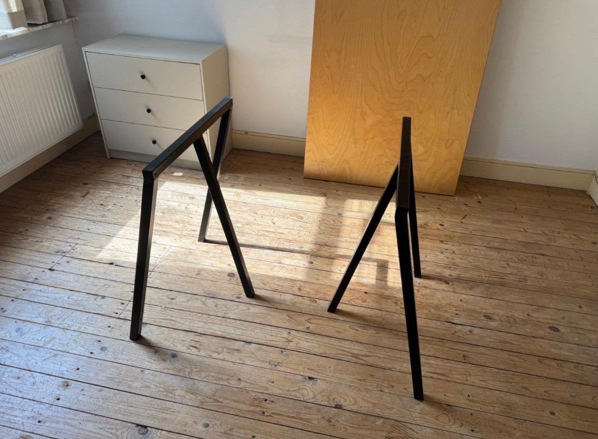 HAY  tafelpoten zwart., Ophalen, 50 tot 100 cm, Zo goed als nieuw, Metaal