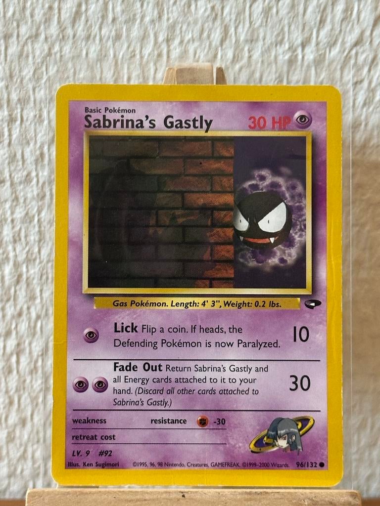 Sabrina's Gastly (GC 96) Gym Challenge Pokémon Kaart, Ophalen of Verzenden, Zo goed als nieuw, Losse kaart