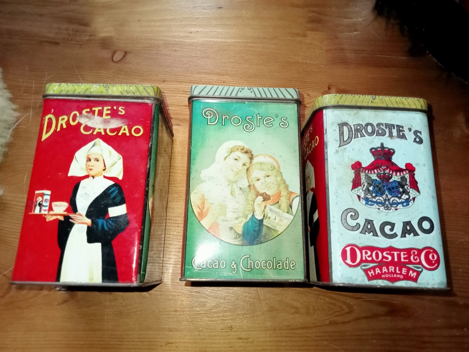 3 Antieke/ Vintage Droste blikken, Antiek en Kunst, Ophalen of Verzenden
