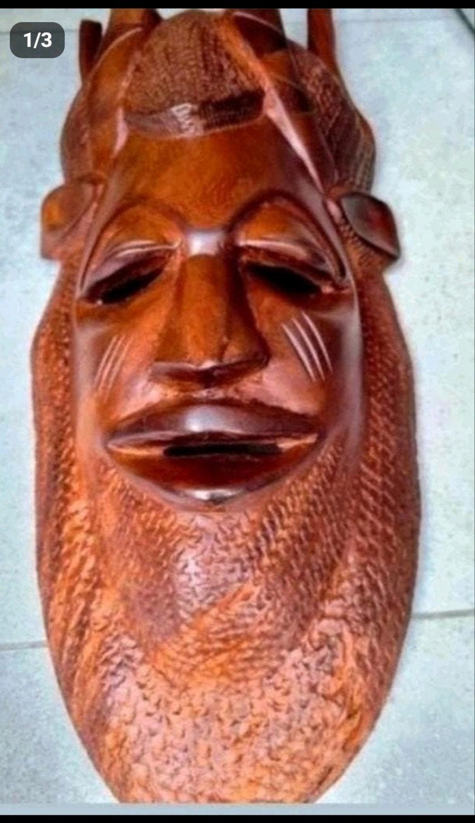 Authentiek Afrikaans houten masker, handgesneden, Ophalen of Verzenden