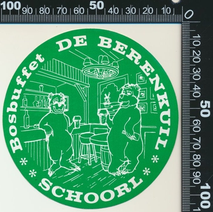 Sticker: Bosbuffet De Berenkuil - Schoorl, Ophalen of Verzenden, Zo goed als nieuw, Bedrijf of Vereniging