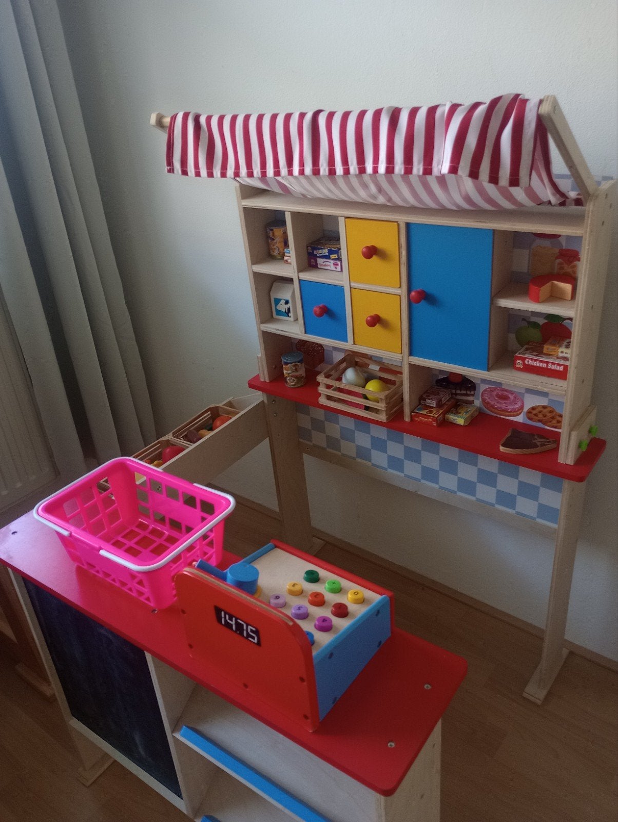 Houten Speelgoedwinkel met Kassa en Accessoires, Ophalen, Gebruikt, Jongen of Meisje