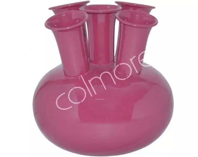 Colmore Vaas 5-mond Fuchsia Emaille 23x23x23 cm, 23 cm, Nieuw, Ophalen of Verzenden, Roze
