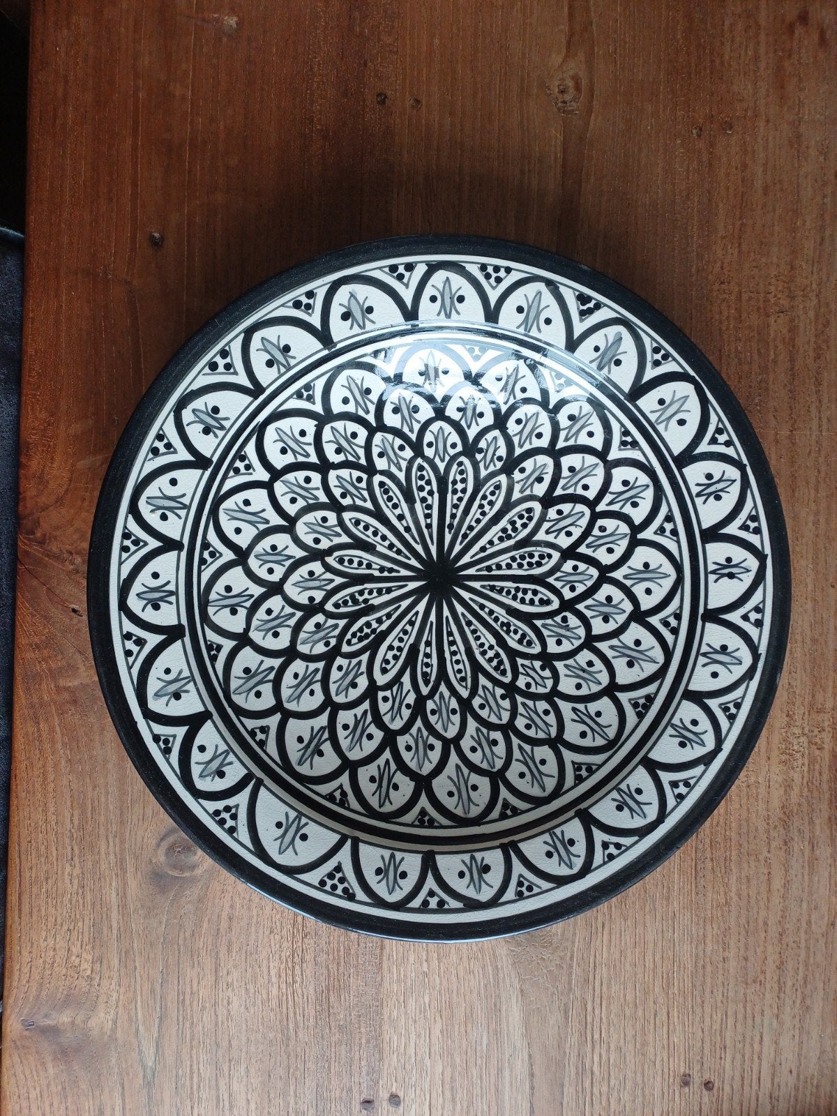 Vintage handbeschilderde schaal, Ophalen of Verzenden