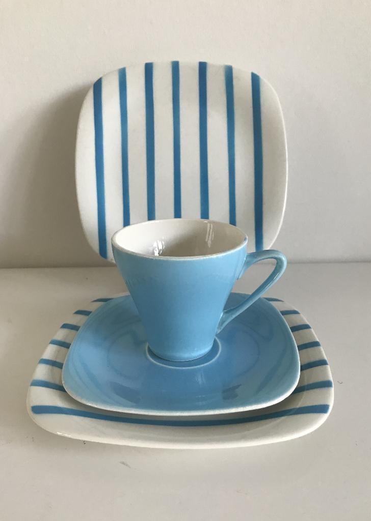 Villeroy & Boch pastel blauw kop en schotel en bordje, Ophalen