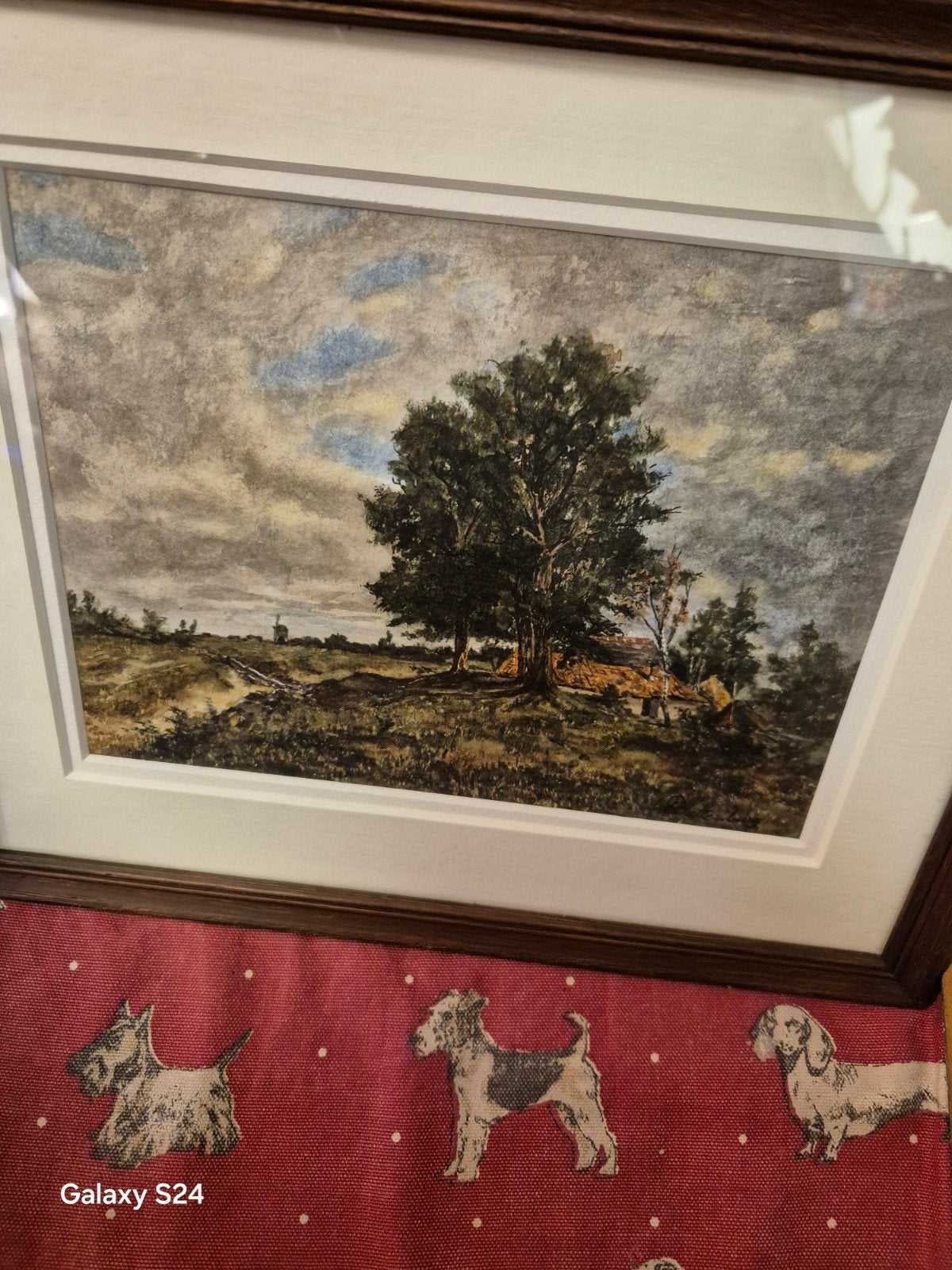 Aquarel naar olieverf van Anton Mauve - Zomerlandschap, Ophalen of Verzenden, Landschap, Papier, Ingelijst