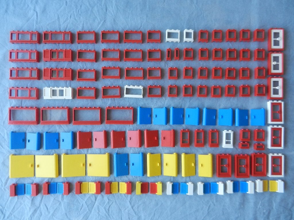 Lego deuren, ramen en luiken jaren 70, Ophalen of Verzenden, Gebruikt