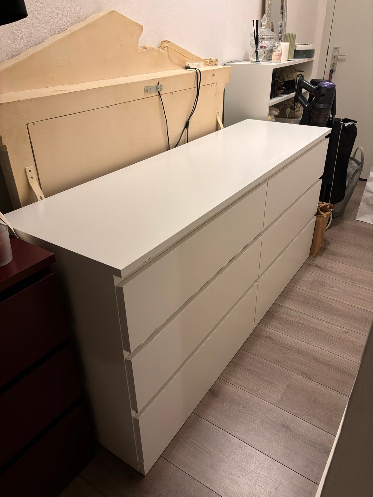 Ikea Malm ladekast wit 6 laden 160x78x48 - Zo goed als nieuw, Ophalen, 5 laden of meer, 150 tot 200 cm, Zo goed als nieuw