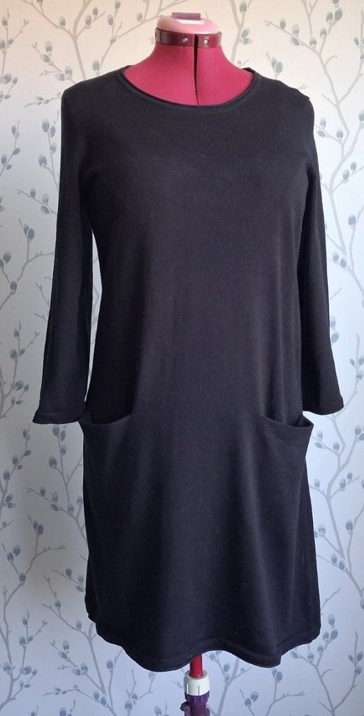 GUDRUN SJODEN Zwart, Gebreid 100 % Katoenen Jurkje maat M, Kleding | Dames, Jurken, Maat 38/40 (M), Zwart, Ophalen of Verzenden
