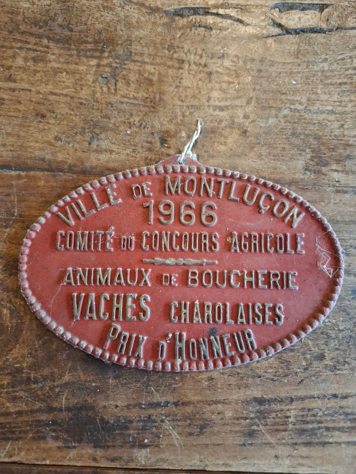 Vintage Franse landbouwplaquette Montluçon 1966, Ophalen