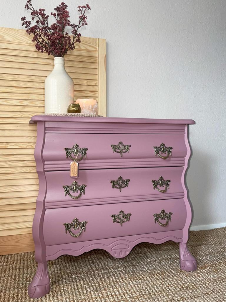 Buikkastje roze opgeknapt, Ophalen, 50 tot 100 cm, Zo goed als nieuw, 3 of 4 laden