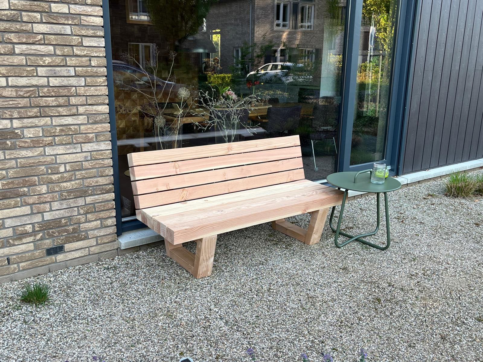 Robuuste douglas Loungebank 200cm, tuinbank 2m, balkenbank, Ophalen of Verzenden, Nieuw, Hout