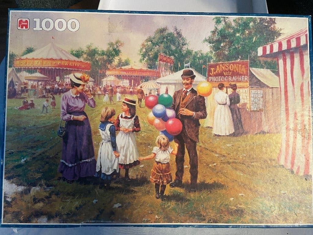Jumbo legpuzzel 1000 stukjes Kermis, Ophalen of Verzenden, 500 t/m 1500 stukjes, Zo goed als nieuw, Legpuzzel