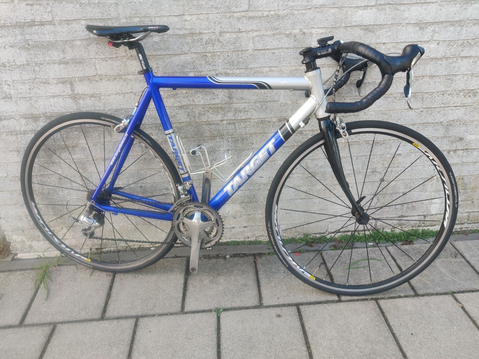 Target 7005 Racefiets - Shimano Tiagra - Blauw/Zilver, 28 inch, Gebruikt, Aluminium, 15 tot 20 versnellingen