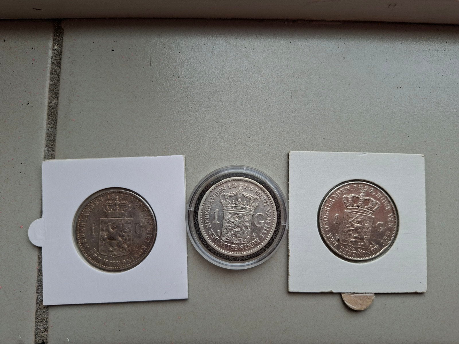 1 gulden 1892 1907 1915 wilhelmina zilver, Postzegels en Munten, 1 gulden, Zilver, Ophalen of Verzenden, Koningin Wilhelmina