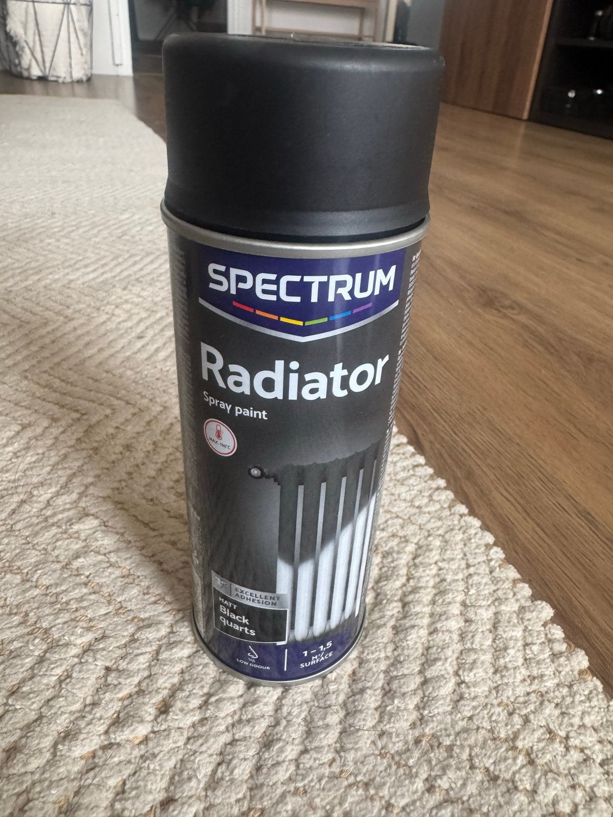 Spectrum Radiator Spray Paint Mat Zwart - Ongebruikt, Ophalen of Verzenden, Zo goed als nieuw, Zwart, Verf