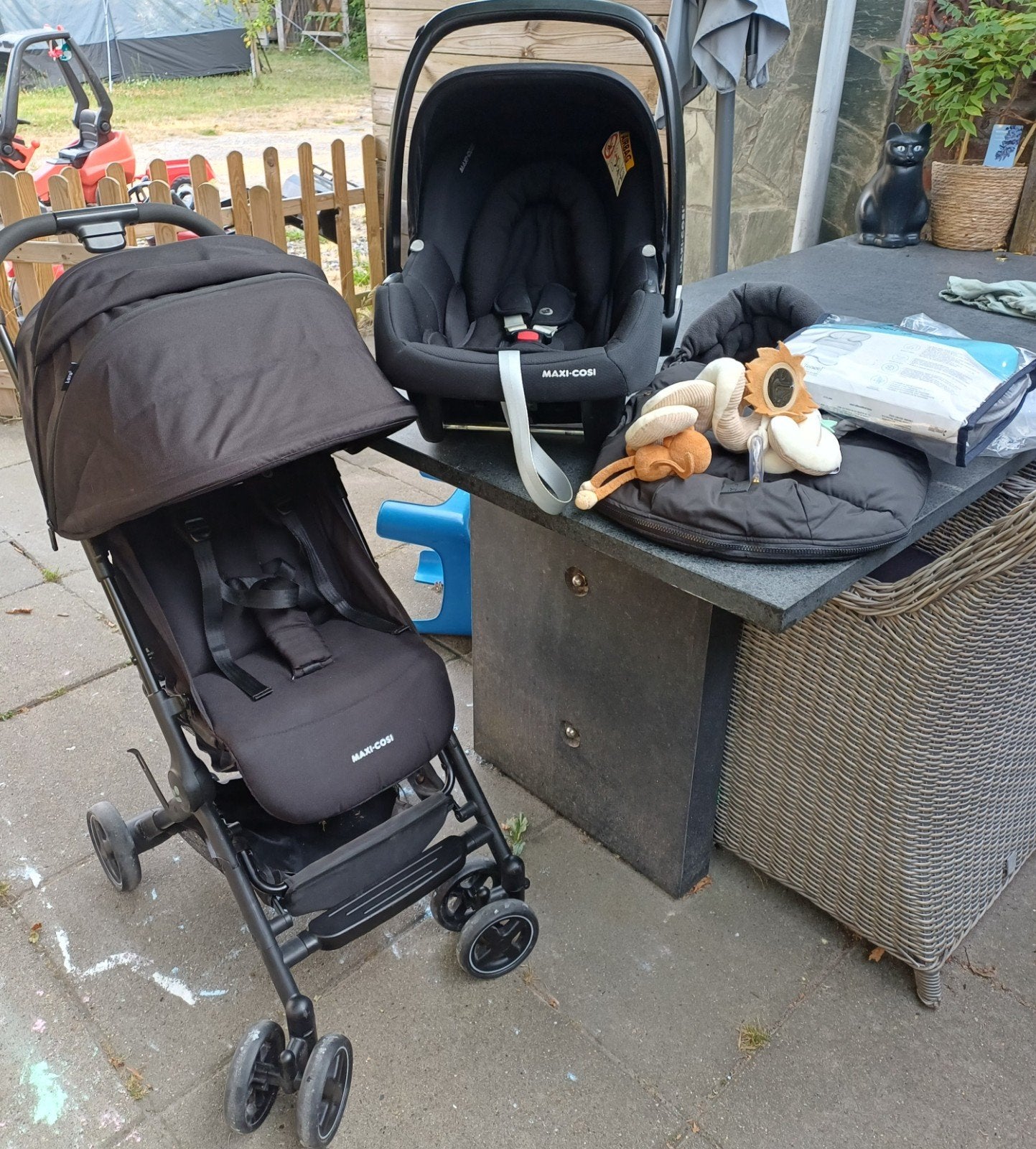 treis  buggy incl maxicosi  en assesoires, Ophalen of Verzenden, Gebruikt, Maxi-Cosi, Zonnekap