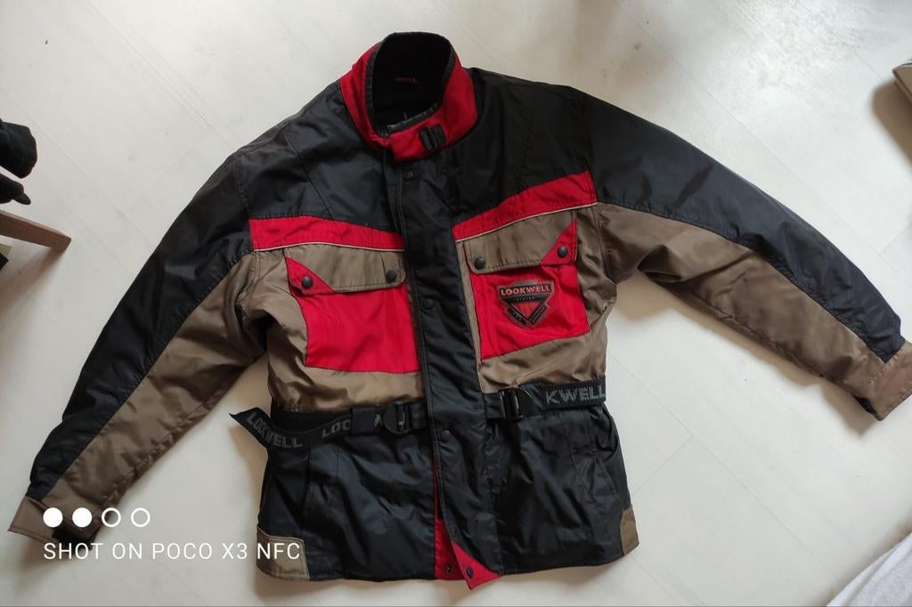 Lookwell textiel motorjas - Zwart, rood, beige, Jas | textiel, Heren, Lookwell, Ophalen of Verzenden