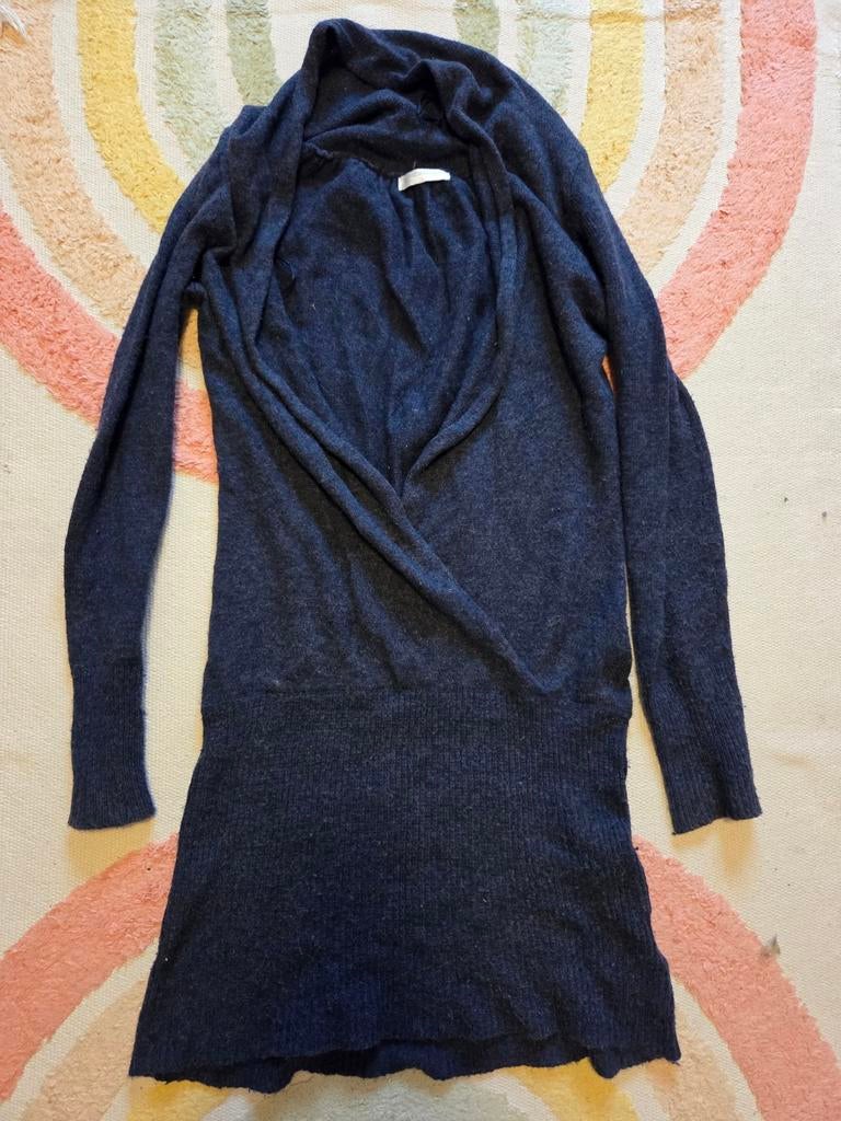 Sutherland maat l blauwe jurk overslag met angora gedragen m, Maat 38/40 (M), Sutherland, Blauw, Ophalen of Verzenden